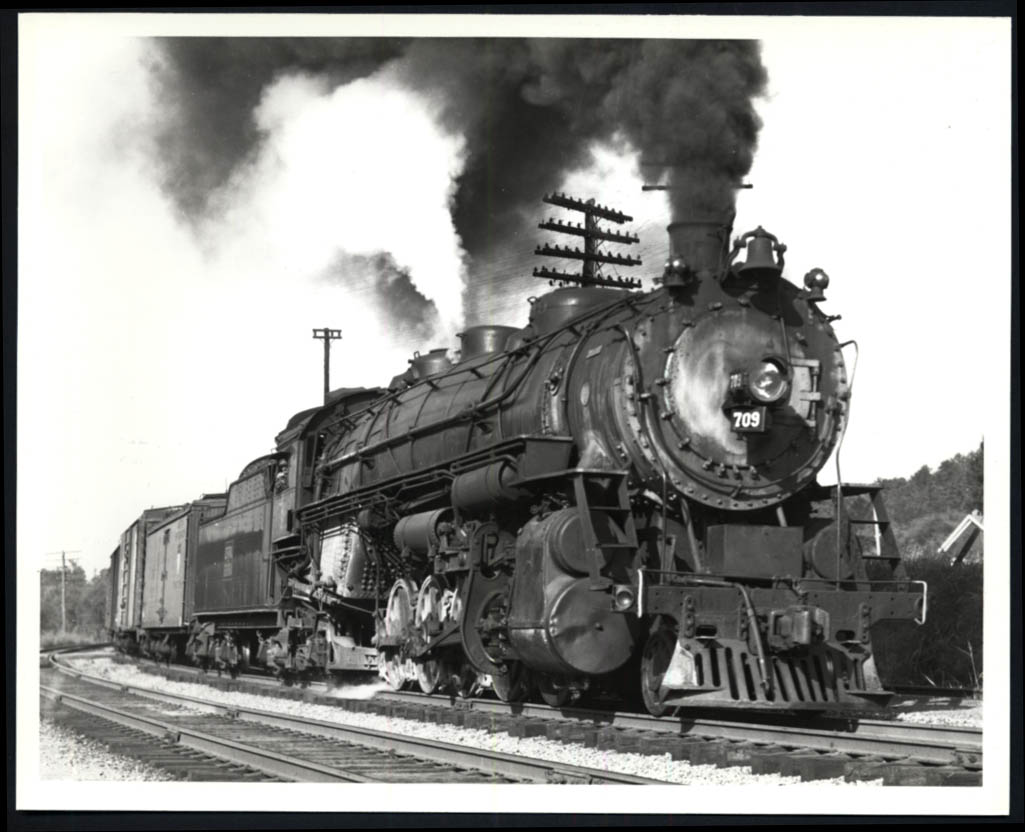 Image for Central of Georgia RR 4-8-2 #709 head a freight train at Irondale AL photo 1948