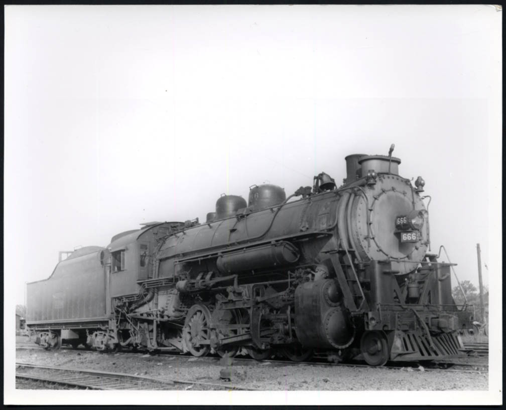 Image for Central of Georgia RR 2-8-2 locomotive #666 at Augusta GA photo 1948