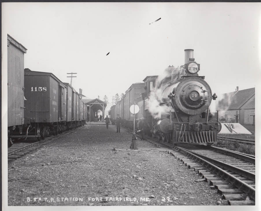 Image for Bangor & Aroostook RR Station Fort Fairfield ME 4-6-0 locomotive #10 photo