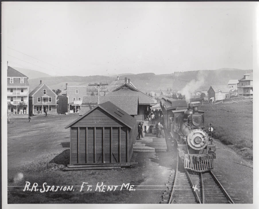 Image for Bangor & Aroostook RR Station Fort Kent ME 4-4-0 locomotive #204 photo