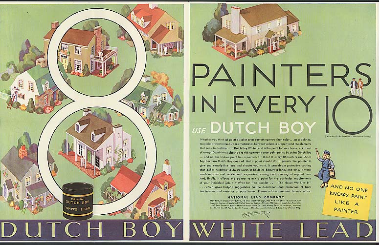 Image for 8 Painters in Every 10 Use Dutch Boy store poster ca 1930s