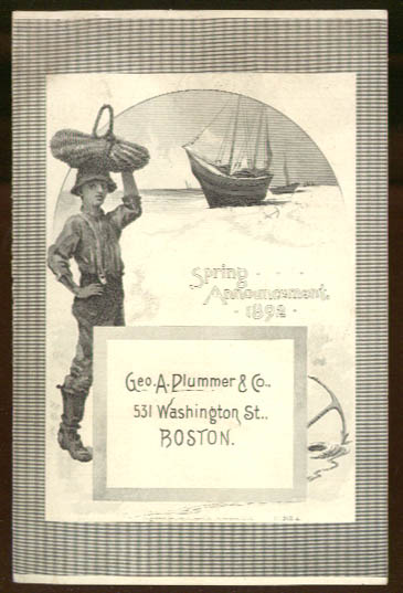 Image for George A Plummer & Co Boston Spring Ladies' Wear Announcement 1892 trade card