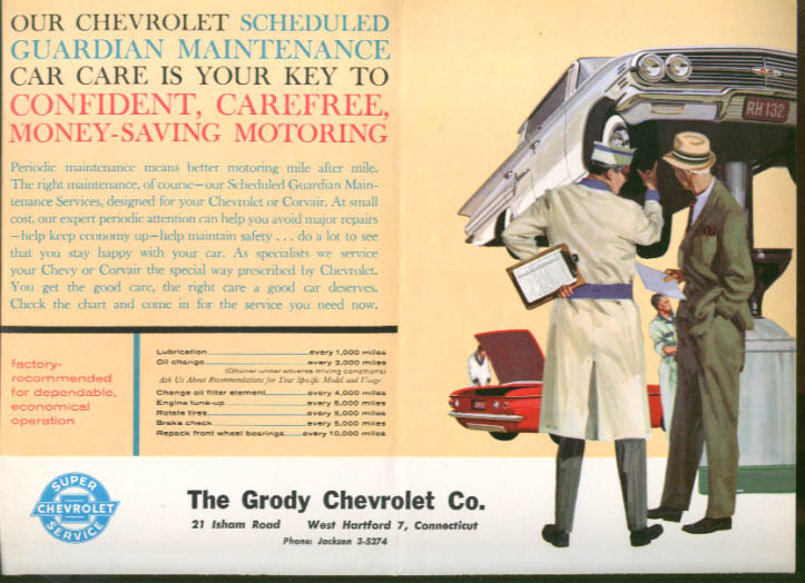 Image for Chevrolet dealer mailer Guardian Maintenance 1960 Impala & Corvair