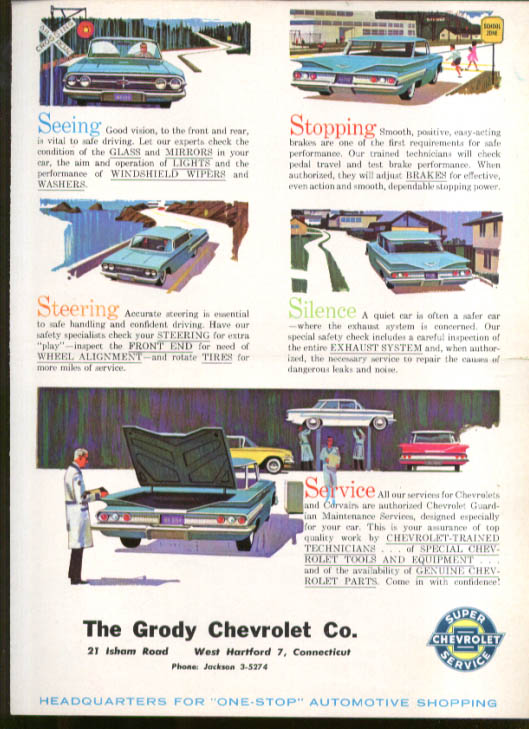 Image for Chevrolet dealer mailer Seeing Stopping Steering Silence 1960 Impala 2-dr