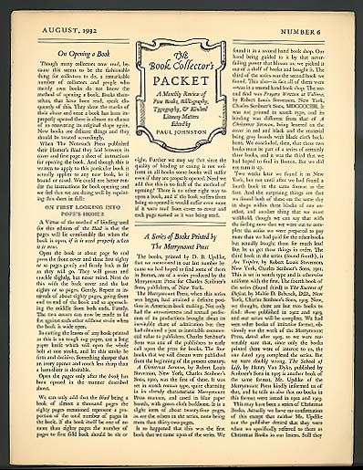 Image for Merrymount Press, Xmas Books The Book Collector's Packet #6 8 1932