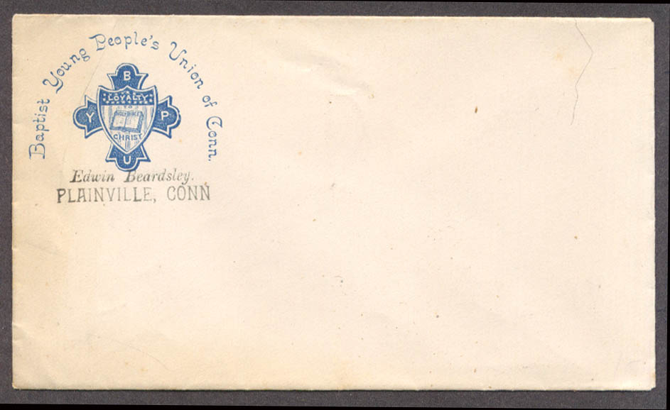 Image for Baptist Young People's Union of Connecticut Plainville member envelope ca 1890s