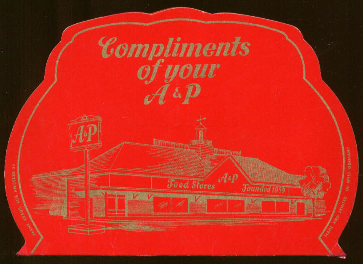 Image for Compliments of A&P Food Stores sewing needle packet 1950s