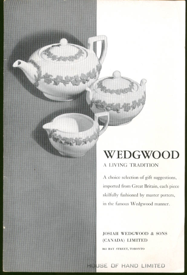 Image for Wedgwood A Living Tradition Gift Catalog folder Toronto 1950s