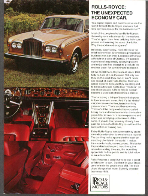 Image for Rolls-Royce The Unexpected Economy Car flyer ca 1976