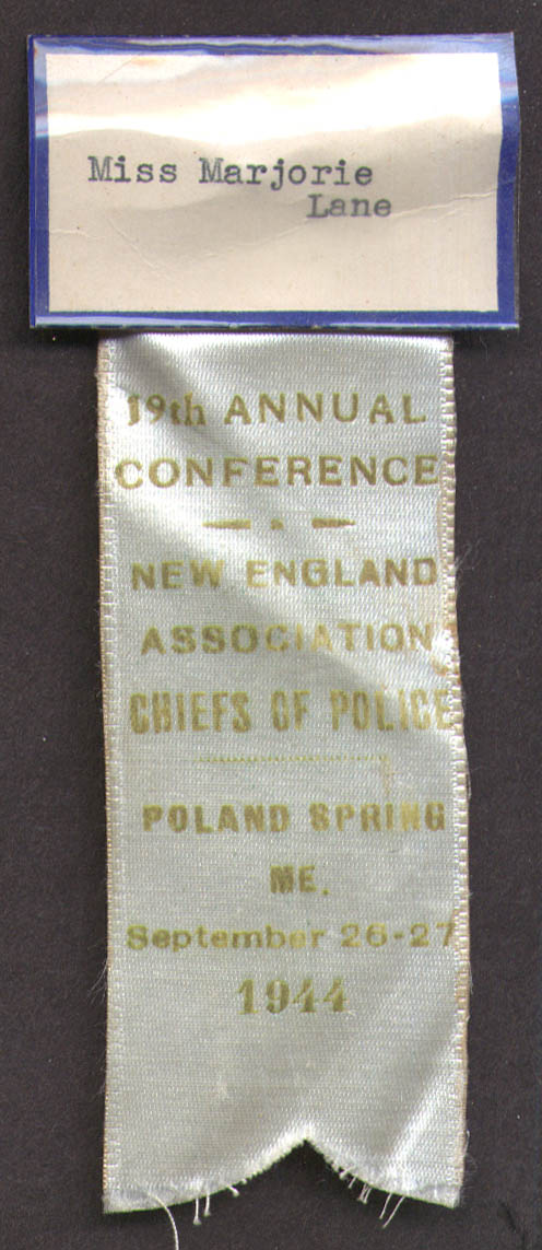Image for 19th Conference New England Association Police Chiefs Poland Spring ribbon 1944