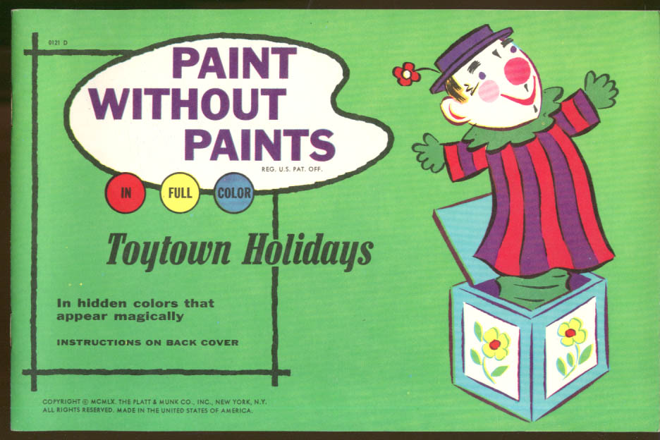 Image for Paint Without Paints Toytown Holidays Platt & Munk 1960 coloring book