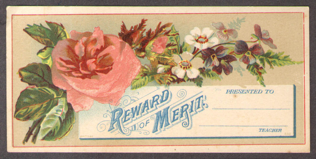 Image for Reward of Merit sample #959 G P Brown Beverly MA 1880s
