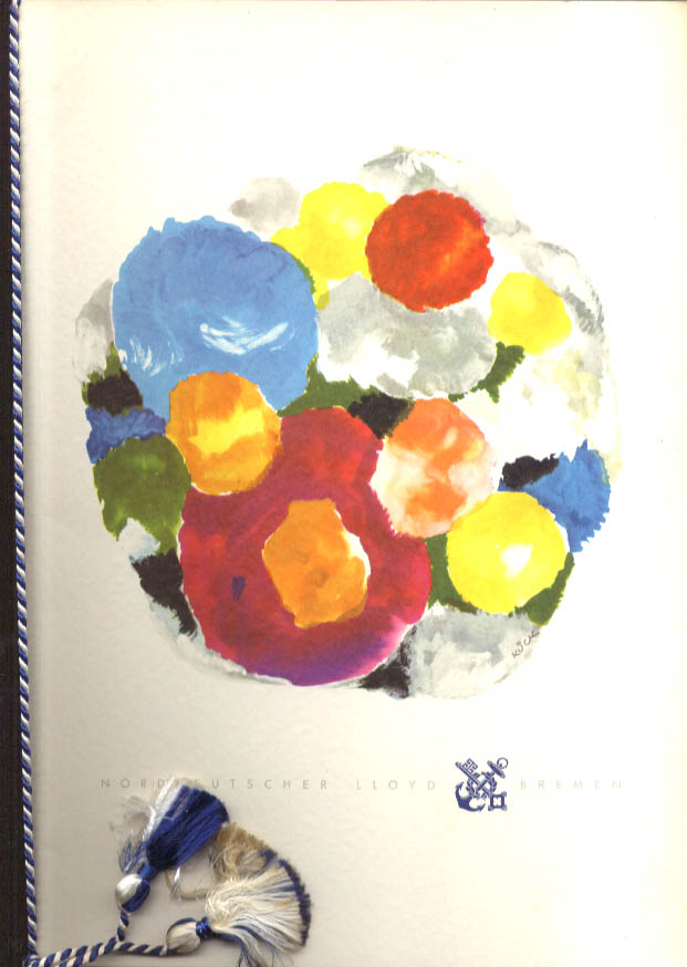 Image for North German Lloyd M S Europa Farewell Dinner Menu 12/1 1966