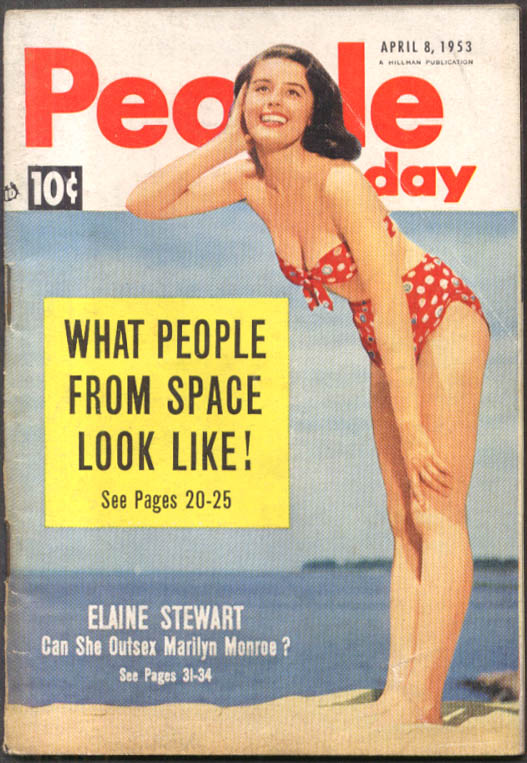 Image for PEOPLE TODAY Elaine Stewart Joanne Gilbert Jackie Pung James Starbuck 4/8 1953