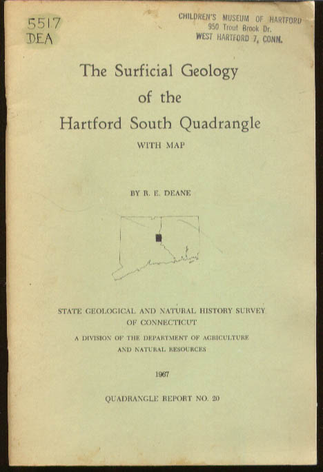 Image for Deane: Surficial Geology of Hartford South Quadrangle CT w/ map 1967