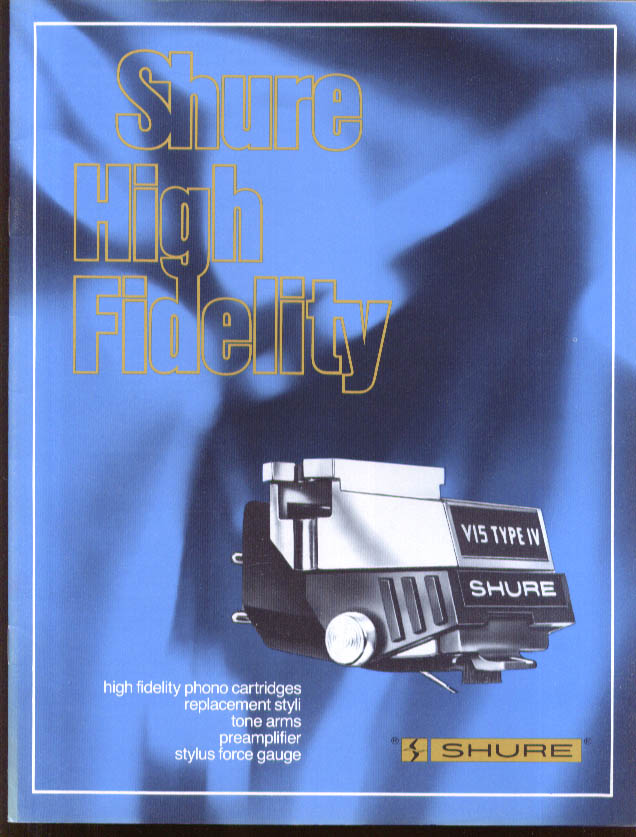 Image for Shure High Fidelity Phonograph Cartridge Stylus Tone Arm Preamp catalog 1979