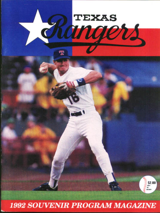 Image for Texas Rangers vs Kansas City Royals Souvenir Program Magazine 1992