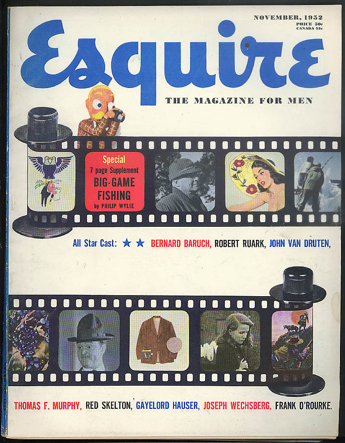 Image for ESQUIRE Eddie Chan pin-up; Ruark; Baruch; Red Skelton; Wylie on Fishing 11 1952