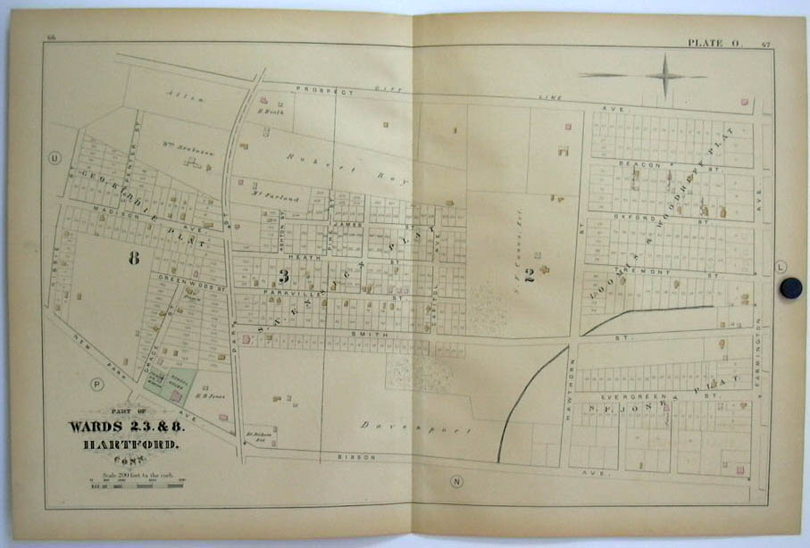 Image for Hartford CT Map 1880 Wards 2 3 & 8 West End Ensign Kibbie Loomis & Woodruff +