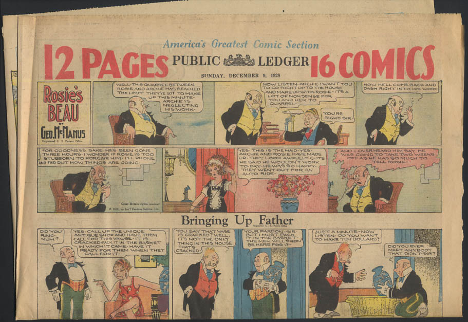 Image for Philadelphia Public Ledger comics 12/9 1928 Little Orphan Annie ++