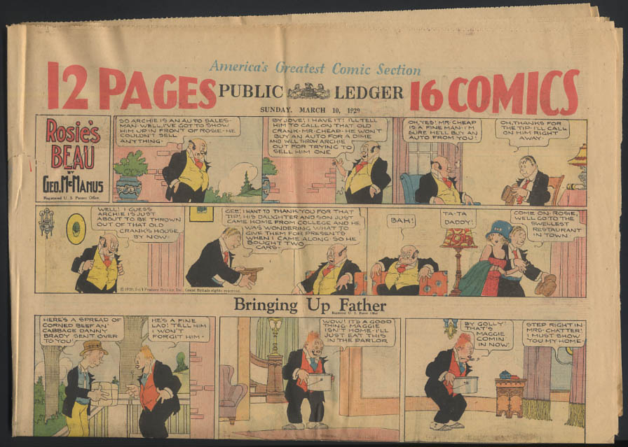 Image for Philadelphia Public Ledger comics 3/10 1929 Little Orphan Annie ++