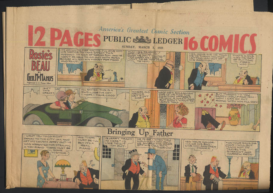 Image for Philadelphia Public Ledger comics 3/3 1929 Little Orphan Annie ++