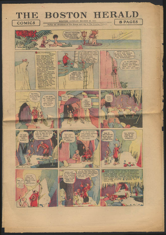 Image for Boston Herald comics 3/23 1925 Gumps Little Orphan Annie Gasoline Alley +