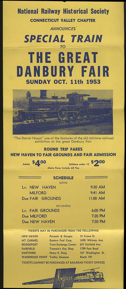 Image for New York New Haven & Hartford Special banner Great Danbury Fair 1953