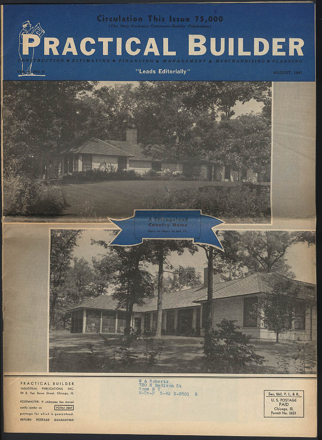 Image for PRACTICAL BUILDER 8 1941 Chicagoland Country Home; Prospect Heights IL