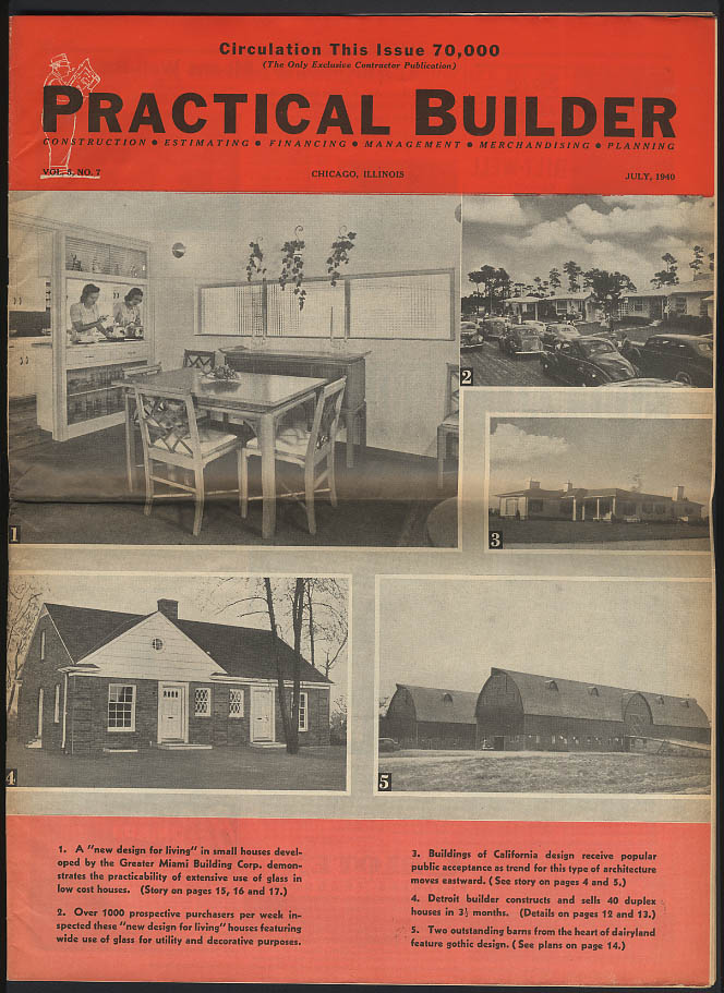 Image for PRACTICAL BUILDER 7 1940 California Design; Detroit duplexes; Miami +