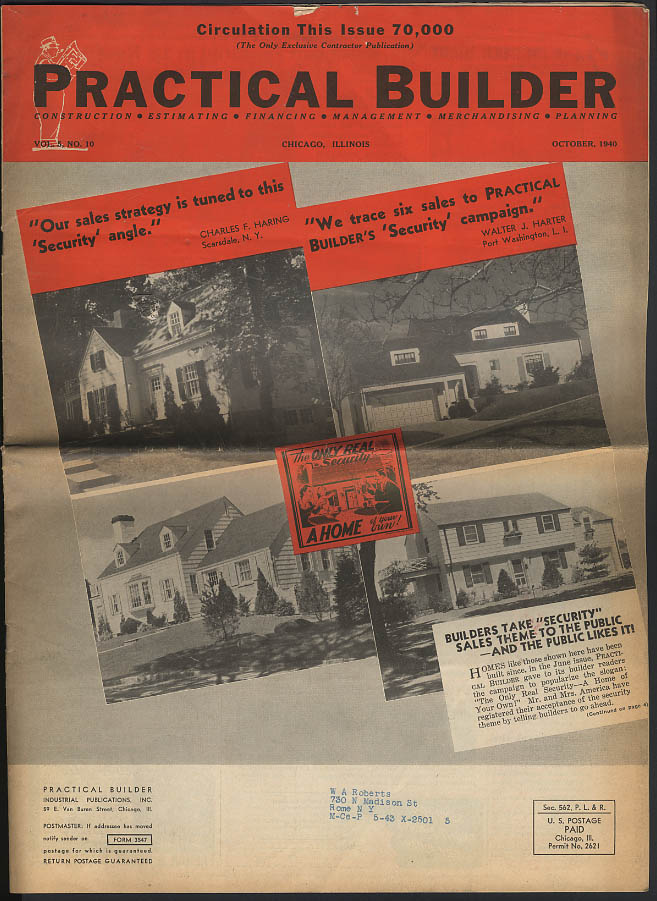 Image for PRACTICAL BUILDER 10 1940 Home selling strategies nationwide