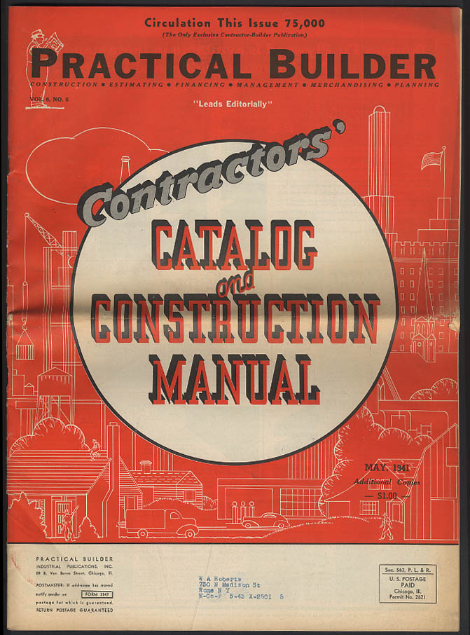 Image for PRACTICAL BUILDER Contractors Catalog & Construction Manual issue 5 1941