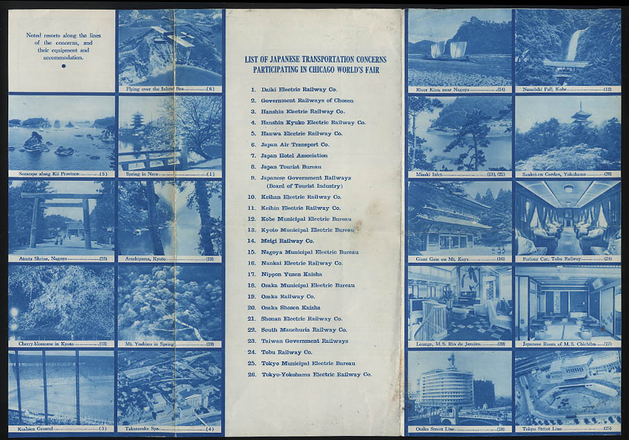 Image for Japanese Transportation Concerns list Century of Progress 1933