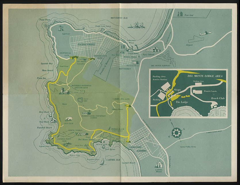 Image for Del Monte Properties 17 Mile Drive Map & Information Sheet ca 1950s