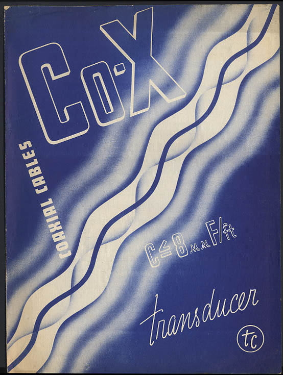 Image for Transducer Corporation Co-X Coaxial Cables brochure 1938