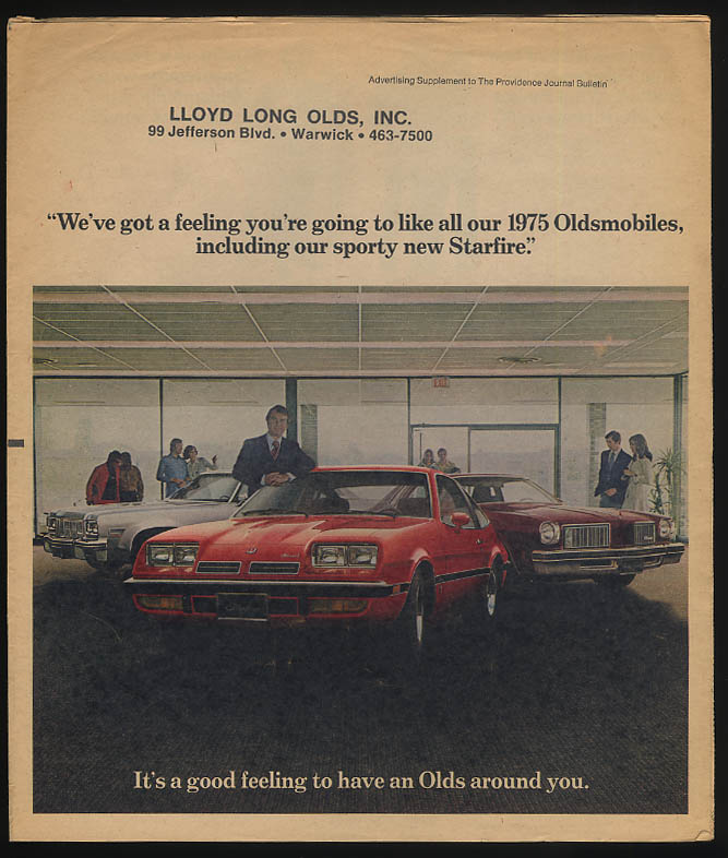 Image for 1975 Oldsmobile newspaper insert Toronado Starfire 98 88 Delta Omega Cutlass