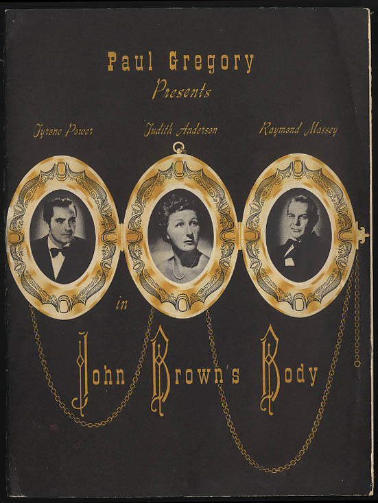 Image for John Brown's Body program Tyrone Power Judith Anderson Raymond Massey 1953