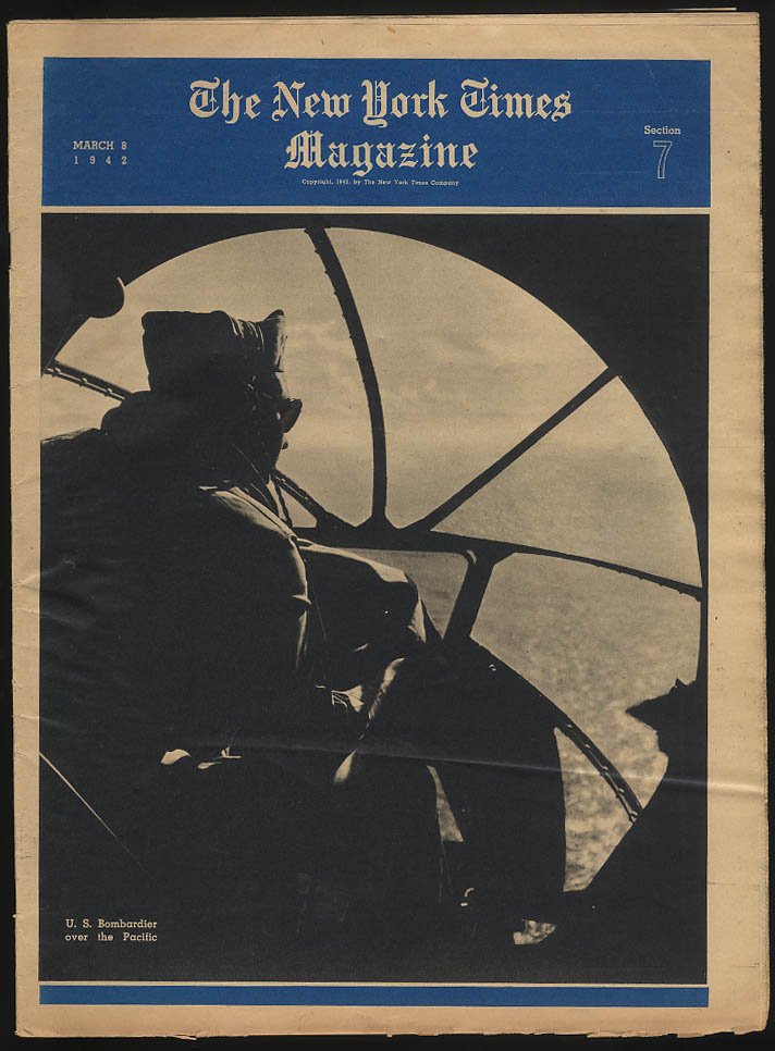 Image for NY TIMES MAGAZINE 3/8 1942 USAAF airmen; Hollywood at war; USSR stops Hitler