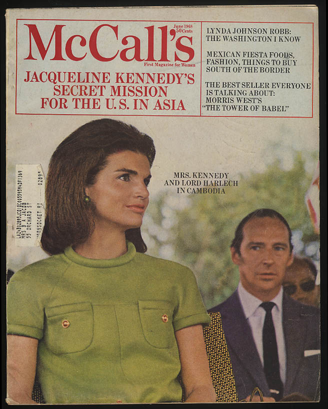 Image for McCALL'S 7/1968 Jackie Kennedy Lynda Bird Johnson Anne Tyler Coco Chanel