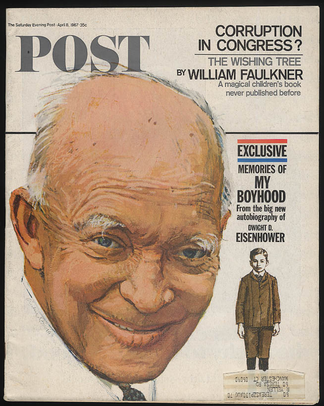 Image for SATURDAY EVENING POST 4/8 1967 Ike's Bouhood; William Faulkner; John Birch