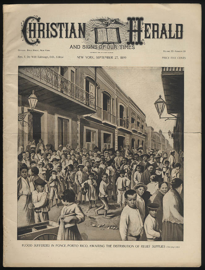 Image for CHRISTIAN HERALD 9/27 1899 Potto Rico Flood Transvaal War RMS Oceanic Vanderbilt