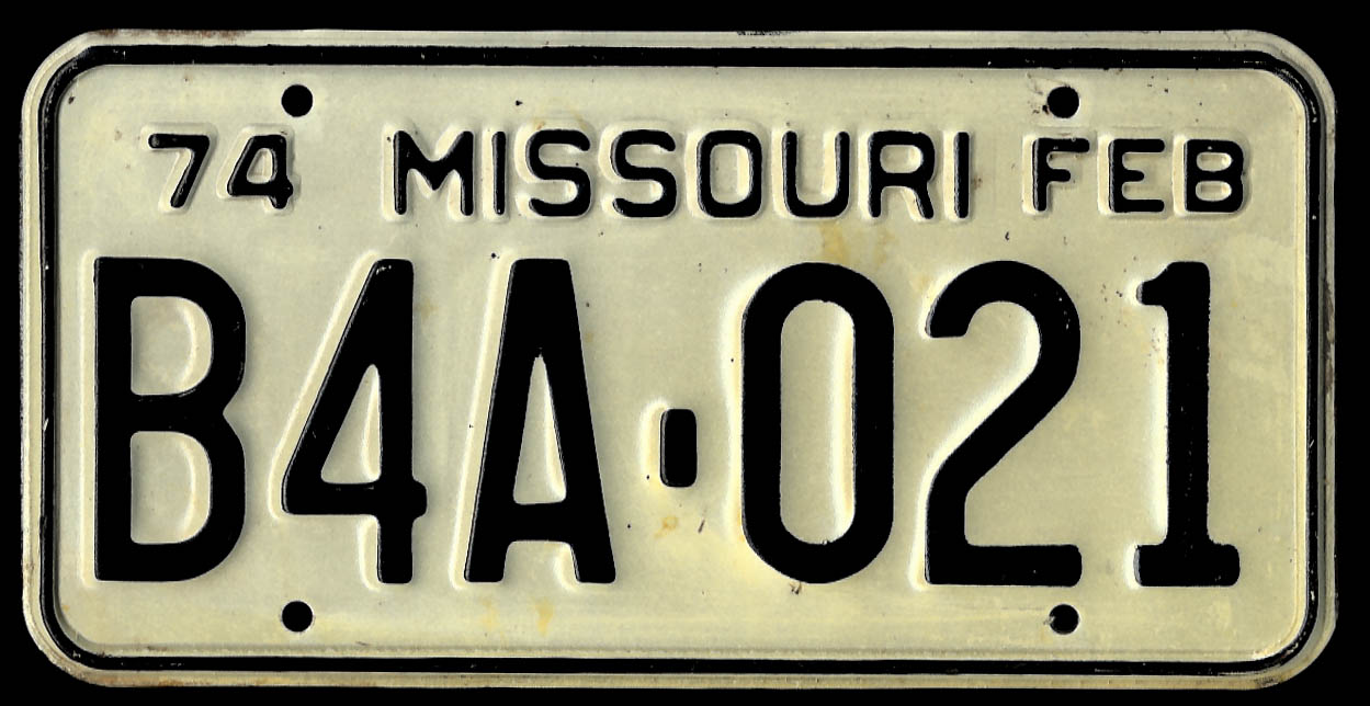 Image for PAIR Missouri license plates 1974 B4A-021 used