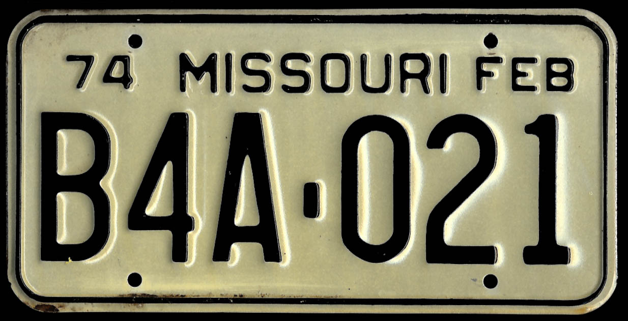 PAIR Missouri license plates 1974 B4A021 used