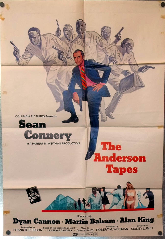 Image for The Anderson Tapes one-sheet movie poster 1971 Sean Connery Dyan Cannon