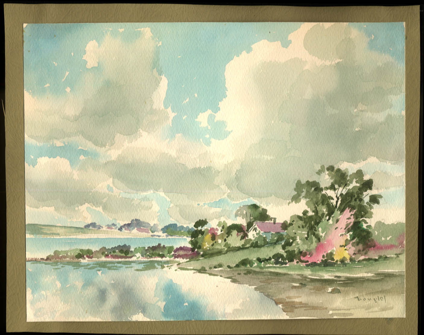 Image for Arthur S Douglas original watercolor House on the Pawtuxet ca 1930s