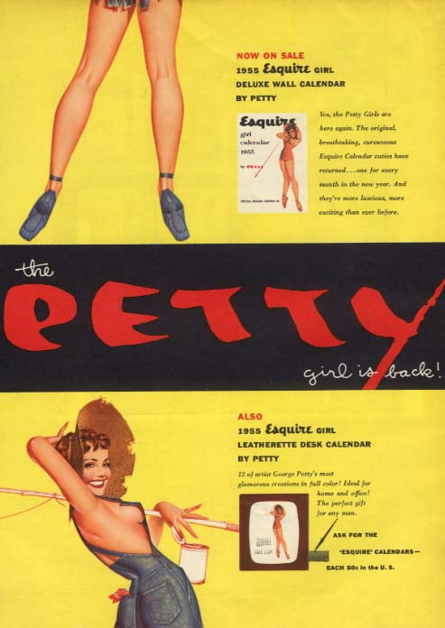 Image for 1955 ESQUIRE George Petty Girl Calendar ADVERTISEMENT Esquire pin-up 1954