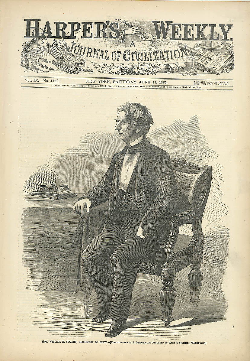 Image for Secretary of State Seward Gardner photo Harper's 1865