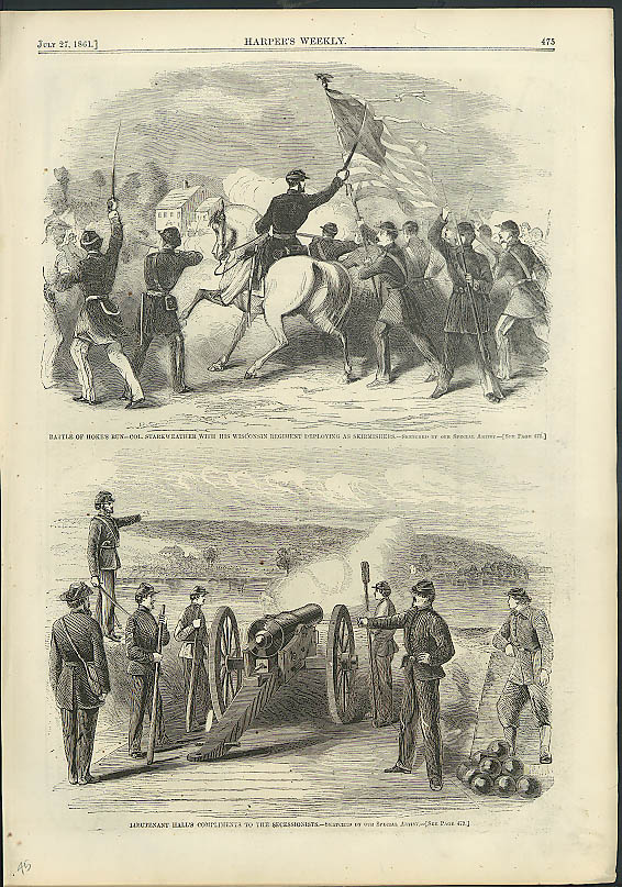 Image for Hoke's Run / Lt Hall's Cannon / Washington DC fr Balloon HARPER'S WEEKLY 1861