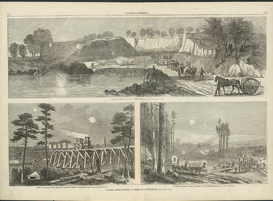 Image for Gen Butler's Canal / Petersburg Yank Improvements HARPER'S WEEKLY page 11/5 1864