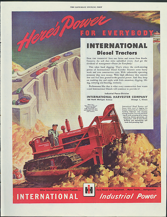Image for Here's Power for Everybody International Diesel Tractors ad 1946